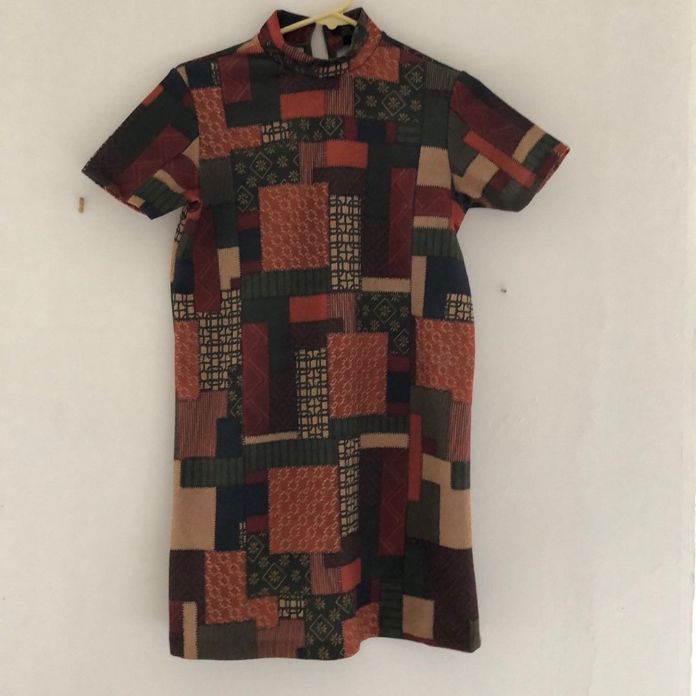 Zara patterned turtle neck dress